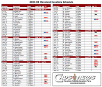 Cavaliers 2007-08 Schedule