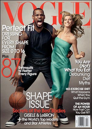 Lebron James on the Cover of Vogue with Gisele