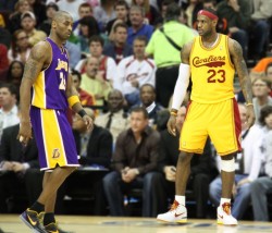 Lebron James leading Kobe Bryant for the MVP